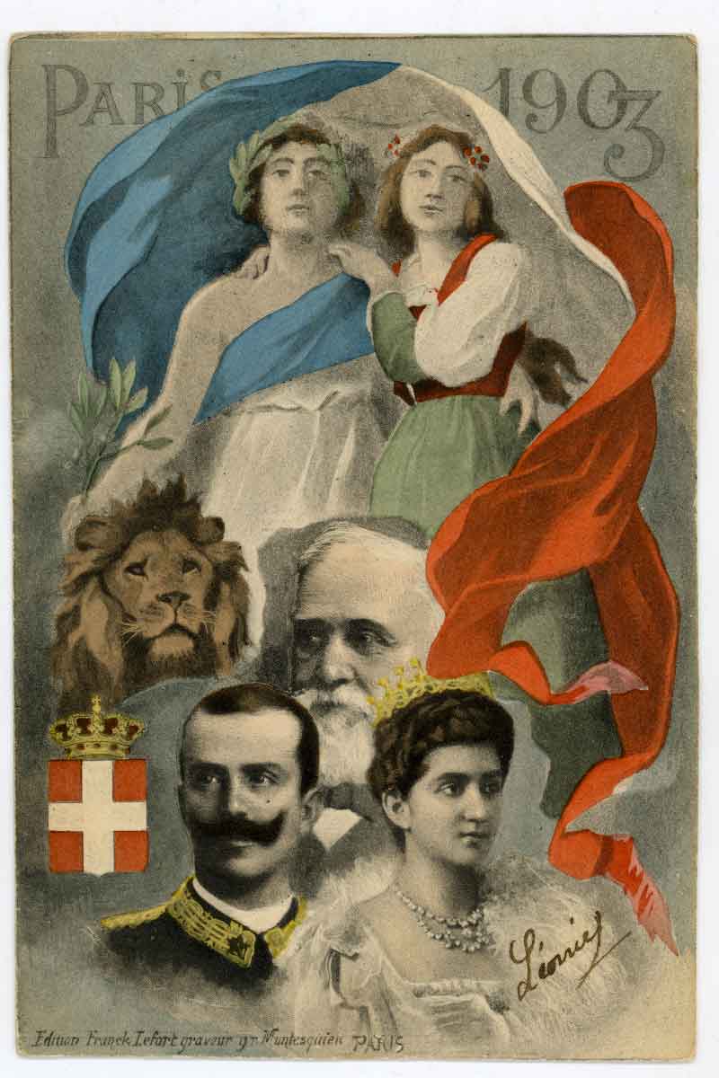 Cartolina di propaganda a favore dell’amicizia franco-italiana